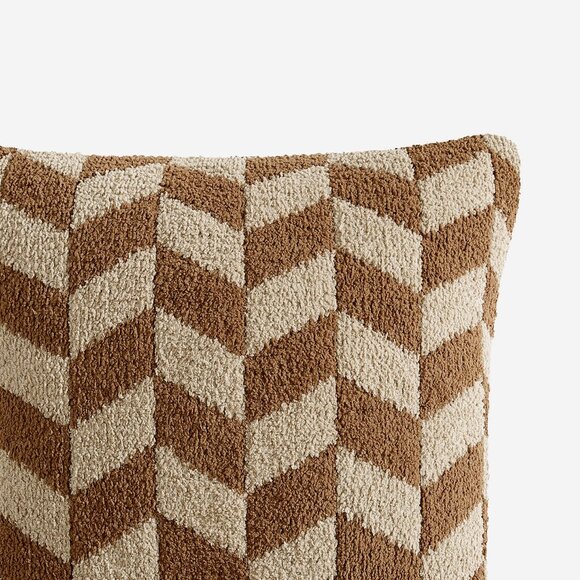 New Sunday Citizen Chevron Throw Pillow in Chestnut/Biscotti - Picture 3 of 8
